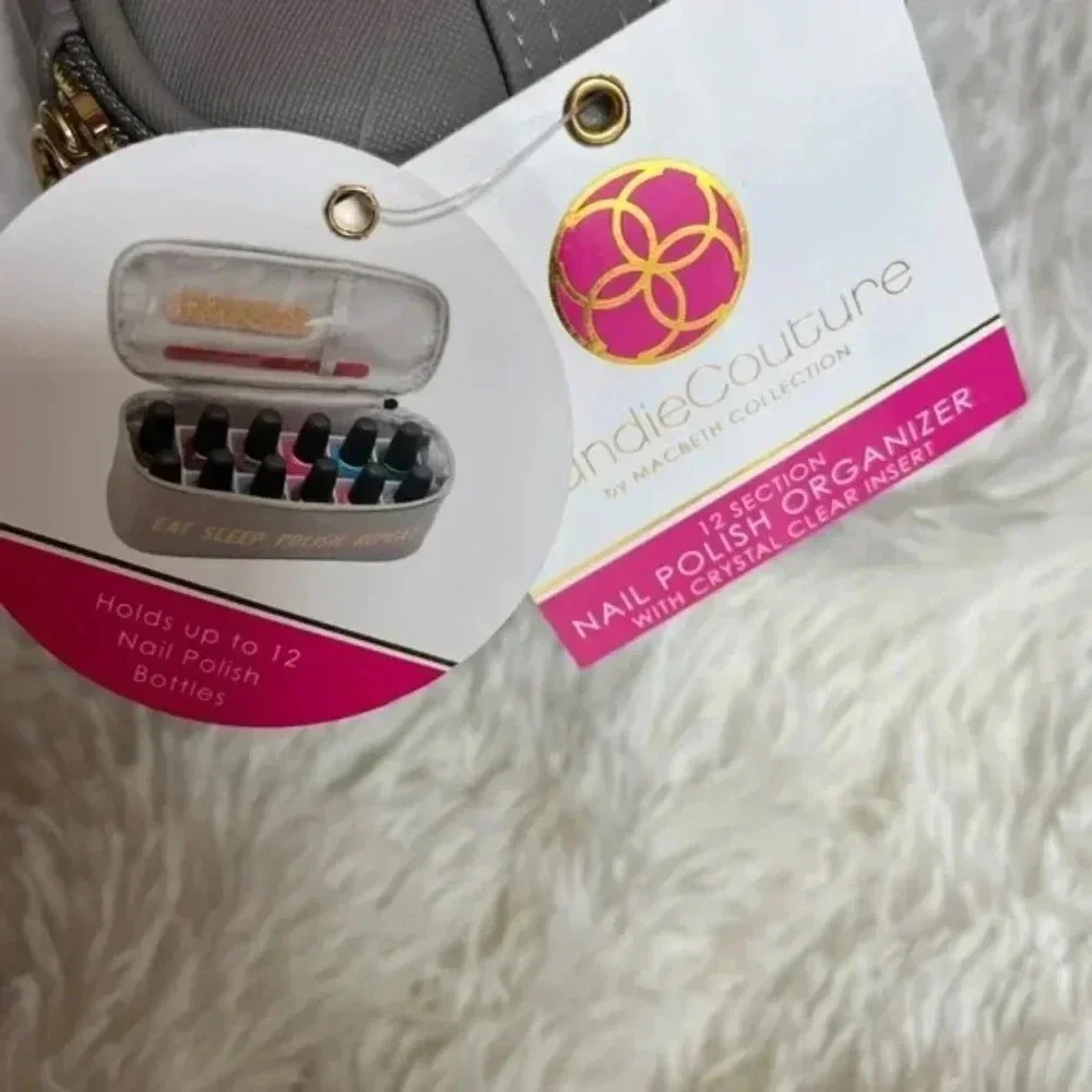Beauty organizer zip top closure nwt gray and gold NWT